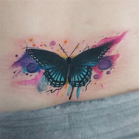 lower back butterfly tattoos|Butterfly lower back tattoo